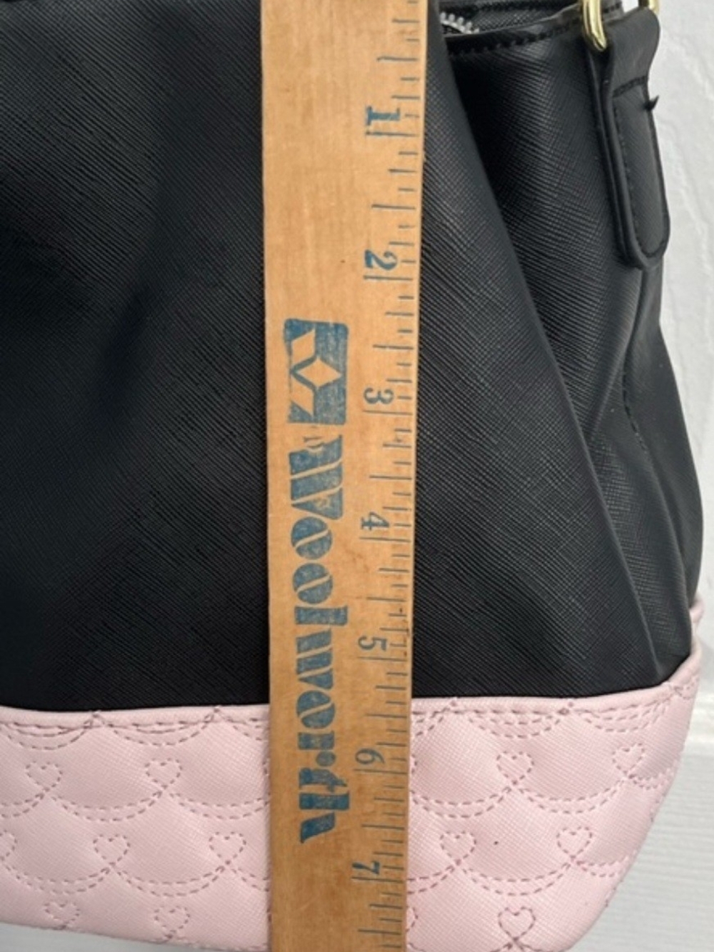 Betsey Johnson Black and Pink Studded Bag - Picture 5 of 12